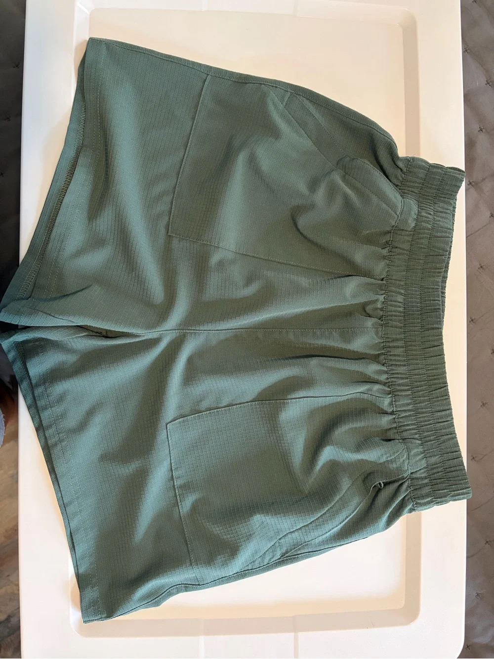 Women's Olive Green Elastic Waist Shorts